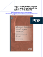 Patterns of Opposition in The European Parliament Opposing Europe From The Inside Benedetta Carlotti Full Chapter PDF