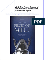 Pieces of Mind The Proper Domain of Psychological Predicates First Edition Edition Carrie Figdor Full Chapter PDF