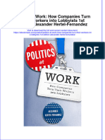 Politics at Work How Companies Turn Their Workers Into Lobbyists 1St Edition Alexander Hertel Fernandez Full Chapter PDF