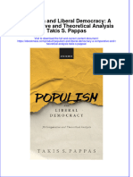 Populism and Liberal Democracy A Comparative and Theoretical Analysis Takis S Pappas Full Chapter PDF