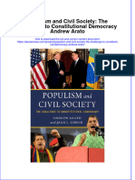 Populism and Civil Society The Challenge To Constitutional Democracy Andrew Arato Full Chapter PDF