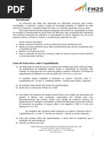 (FM2S) Lista de Exercícios 2 - Capabilidade