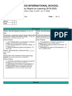 Eastwood International School: Elementary Report On Learning 2019-2020