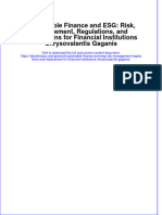 Sustainable Finance and ESG: Risk, Management, Regulations, and Implications For Financial Institutions Chrysovalantis Gaganis