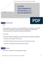 Gestão Socioambiental Estratégica e o Macroambiente I