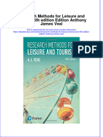 Research Methods For Leisure and Tourism 5Th Edition Edition Anthony James Veal Full Chapter PDF