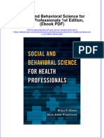 (Download PDF) Social and Behavioral Science For Health Professionals 1St Edition PDF Full Chapter PDF