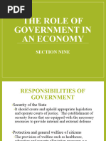 The Role of Government in An Economy