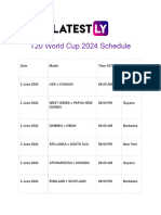 PDF File of ICC T20 World Cup 2024 Full Schedule For Free