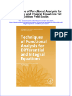 (Download PDF) Techniques of Functional Analysis For Differential and Integral Equations 1St Edition Paul Sacks Full Chapter PDF