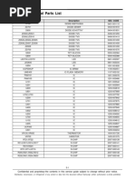 MAIN Electrical Parts List: Design LOC Description Sec Code