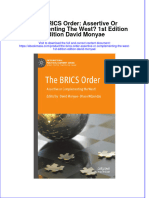 The Brics Order Assertive or Complementing The West 1St Edition Edition David Monyae Full Chapter PDF