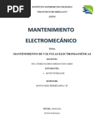 Ensayo de Mantenimiento de Válvulas Electrómagneticas