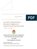 Ley 10479 - Sistema de Áreas Naturales Protegidas en El Territorio de La Provincia Entre Ríos - Argentina Ambiental