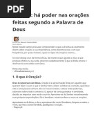 Há Poder Nas Orações Feitas Segundo A Palavra de Deus