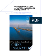 The Oxford Handbook of China Innovation Oxford Handbooks Series Xiaolan Fu Full Chapter PDF