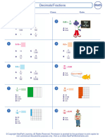 Worksheet Math Grade 4 Decimals Fractions 1