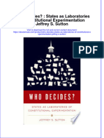 (Download PDF) Who Decides States As Laboratories of Constitutional Experimentation Jeffrey S Sutton Full Chapter PDF