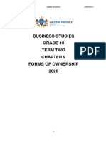 2020 Business Studies Grade 10 Notes Term 2 Chapter Nine