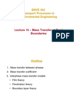 ENVE 322 Transport Processes in Environmental Engineering: - Mass Transfer at Fluid Boundaries