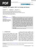 Brain-X - 2023 - Bai - ChatGPT The Cognitive Effects On Learning and Memory