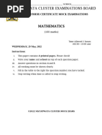 Maths, Jce Mock 2022