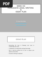 Essay Plan and Persuasive Legal Writing II