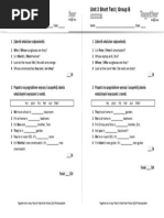 Together kl4 U3 Short Test Grammar 1 AB