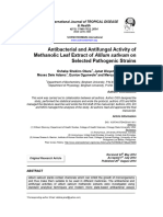 Antibacterial and Antifungal Activity of Methanolic Leaf Extract of Allium Sativum On Selected Pathogenic Strains