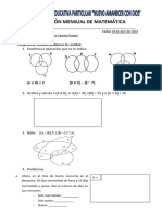 EVALUACIÓN MENSUAL DE MATEMÁTICA - Docx 6°