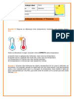 AVALIAÇÃO de Ciências 7º Ano