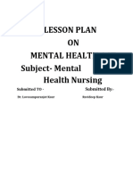 Lesson Plan On Mental Health