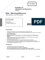 AS Level Specimen - Pure Mathematics and Mechanics