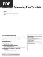 Household Emergency Plan Template