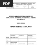 03 Procedimiento Operativo para Transporte de Explosivos SMC - Mina Omega