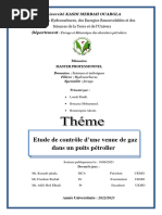 Etude de Contrôle D'une Venue de Gaz Dans Un Puits Pétrolier