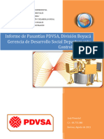 Informe de Pasantías PDVSA, División Boyacá Gerencia de Desarrollo Social Departamento Control y Gestión