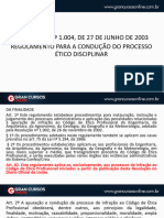 Resolução #1.004, de 27 de Junho de 2003 Regulamento para A Condução Do Processo Ético Disciplinar