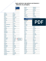 Palavras Cujo Gênero É Dif. Português