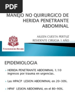 Manejo No Quirurgico de Herida Penetrante Abdominal