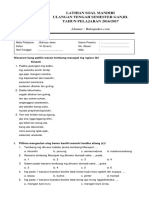 Soal UTS Bahasa Jawa Kelas 6 Semester 1