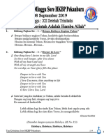 Acara Ibadah Sore 08 September 2019