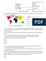 PROVA - Geografia - 7 Ano - Cidade Nova