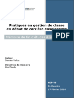 Pratiques en Gestion de Classe en Début de Carrière Enseignante