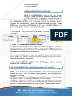 Função Requisitos Tipo de Prova Manhã: Bacharel em Medicina Veterinária e Inscrição No CRMV