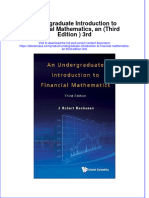 Undergraduate Introduction To Financial Mathematics An Third Edition 3Rd Full Chapter PDF