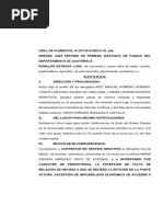 Contestación de Demanda Oral de Alimentos Excepciones