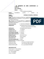 Informe Tecnico de Residente de Obra Sustentando La Modificacion Del Proyecto