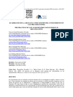 El Ejercicio de La Abogacía Como Gestión Del Conocimiento en Las Organizaciones The Practice of Law As Knowledge Management in Organisations