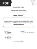 Risque Technique Et Environnementaux-Constructio+exploitation Usine-Recyclage Batteries Lithium-Ion GEE